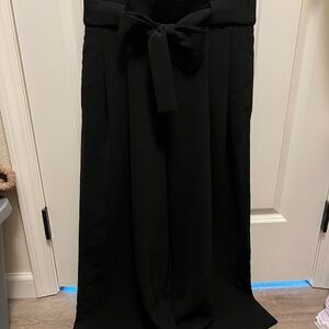 COS Black Wide Leg Crop Pants with Belt